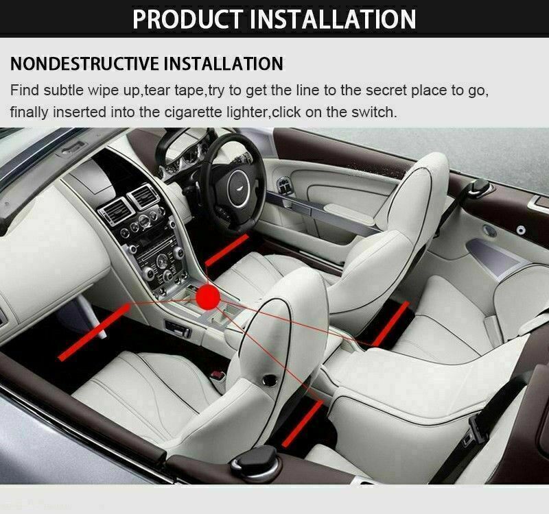RGB LED Car Interior Floor Decorative Atmosphere Strip Lamp Lights For Lexus