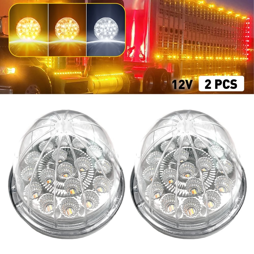 2pcs LED Watermelon Lights Indicator Turn Signal Side Marker Lamp Amber White EH