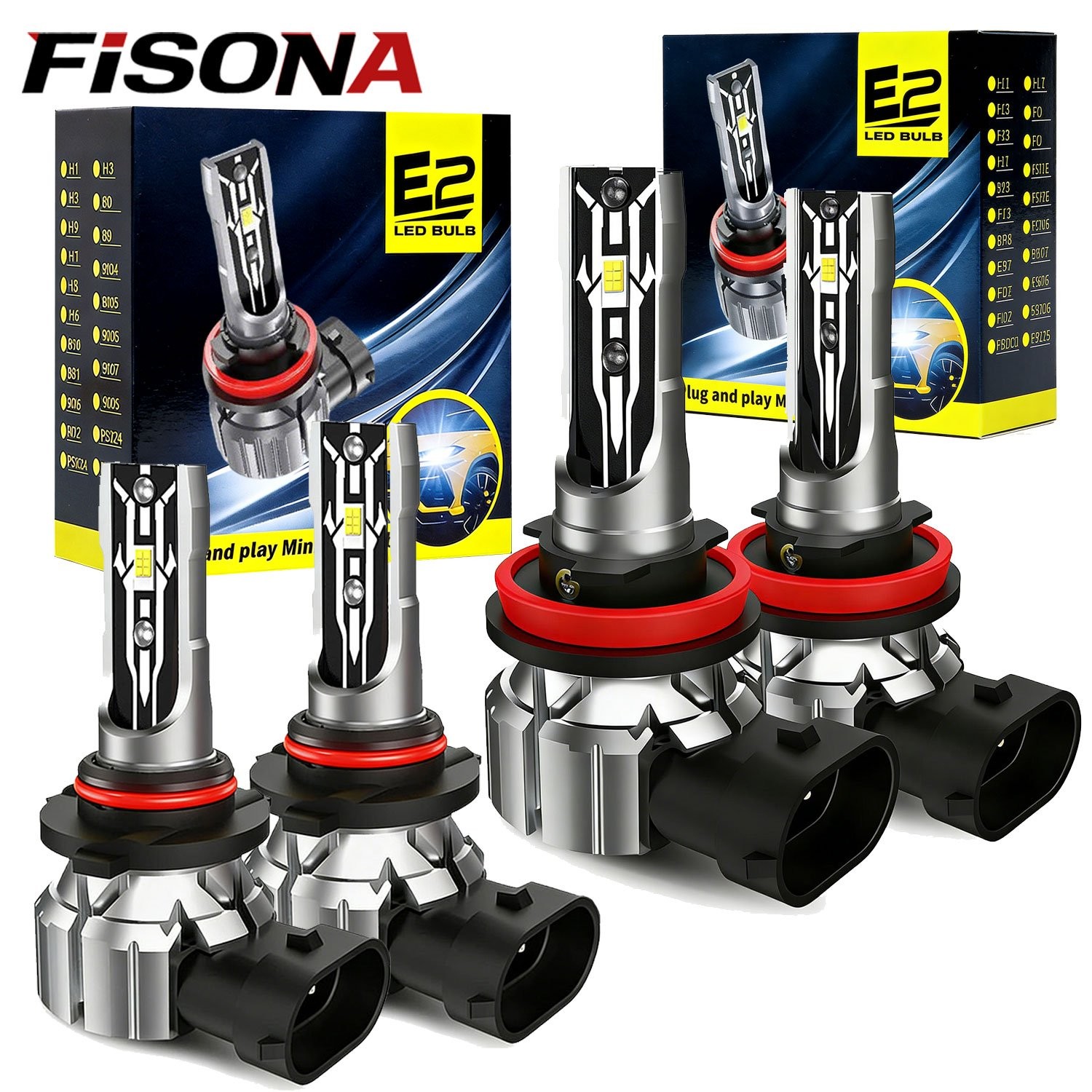 9005+H11 LED Headlight Super Bright Bulbs Kit 6500k White 330000LM High/Low Beam