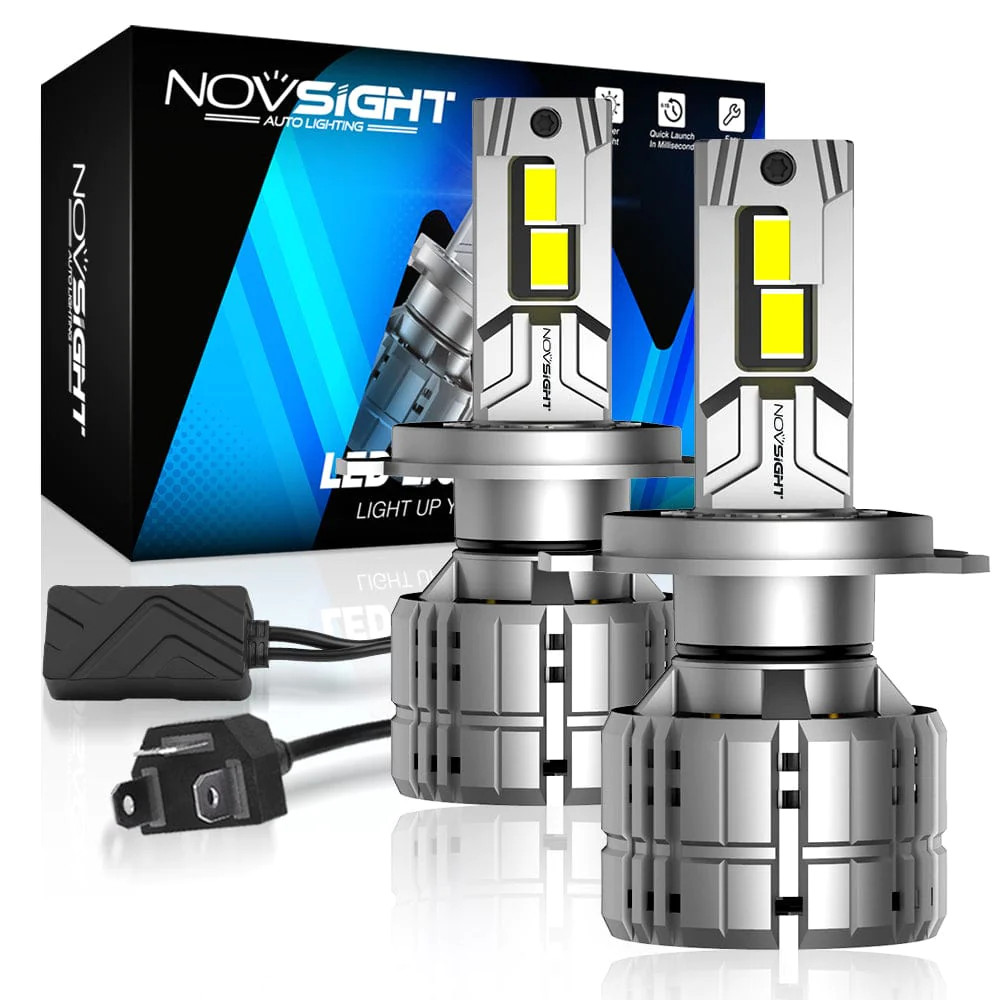 NOVSIGHT H4 LED Headlight Bulbs High Low Beam 80000LM 500% Brighter Than Halogen
