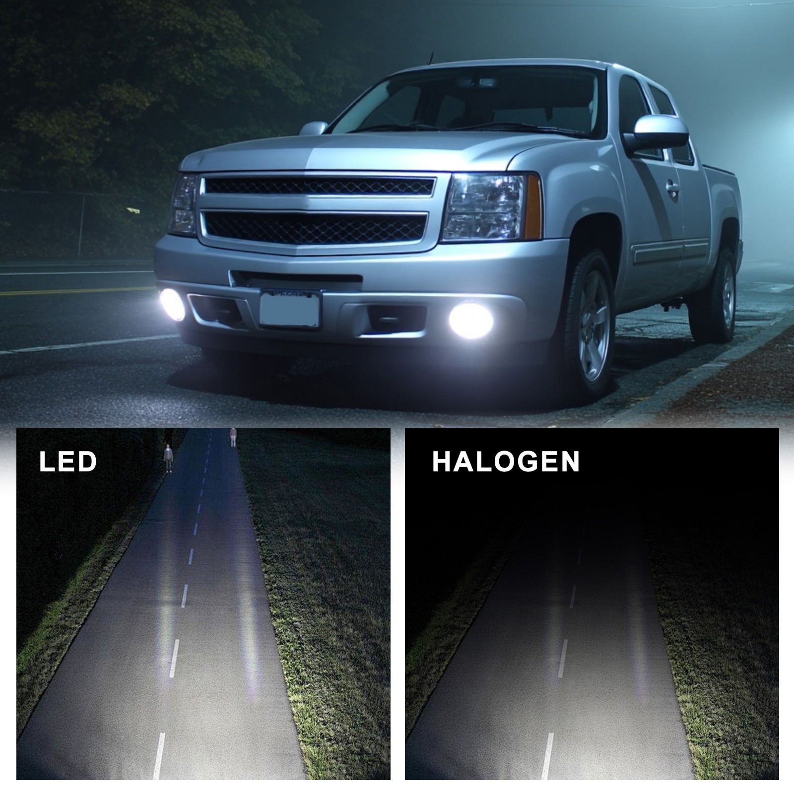 For Chevy Avalanche Suburban Tahoe GMC Yukon Acadia 07-14 LED Fog Lights Lamps