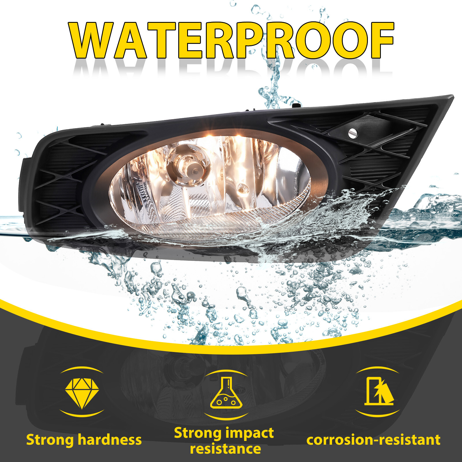 For Honda Odyssey 2008-2010 Bumper Driving Fog Lights Lamp L+R w/Wiring Kit