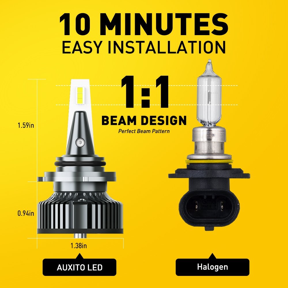 2X AUXITO CANBUS HB4 9006 Headlight LED Bulb Low Beam 6500K 20000LM 120W Bright