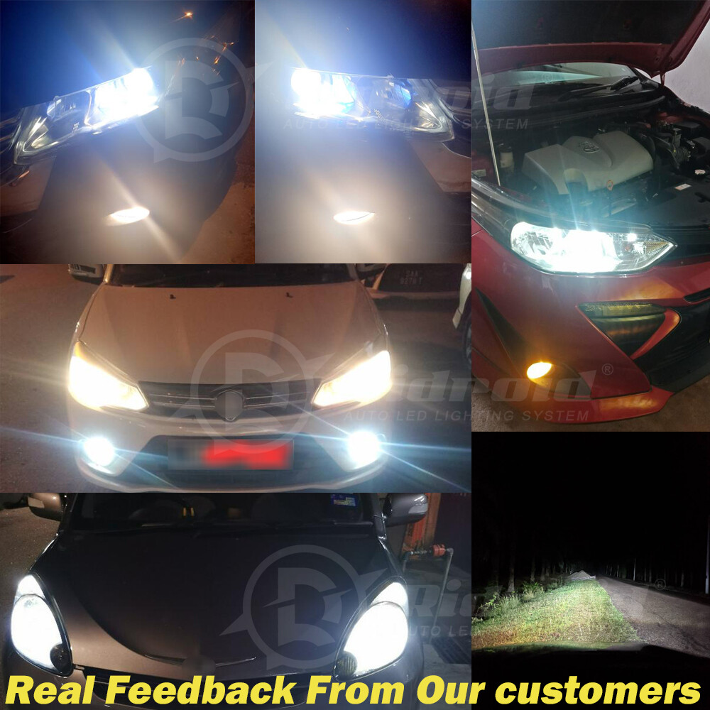 4Pcs H7 LED Headlight Combo Bulbs Kit High + Low Beam 6500K Super White Bright