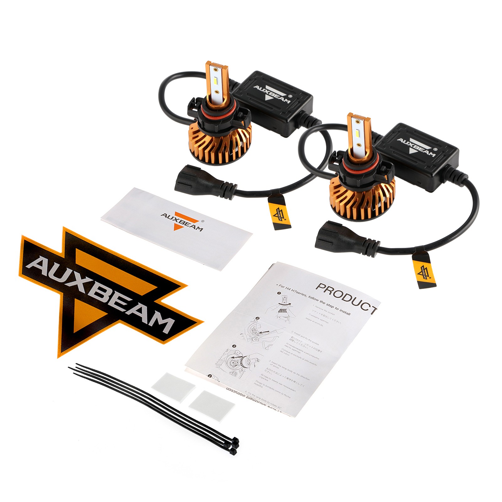 AUXBEAM LED Headlight Fog Bulbs Hi-Low Beam for Chevrolet Colorado 2015-2025