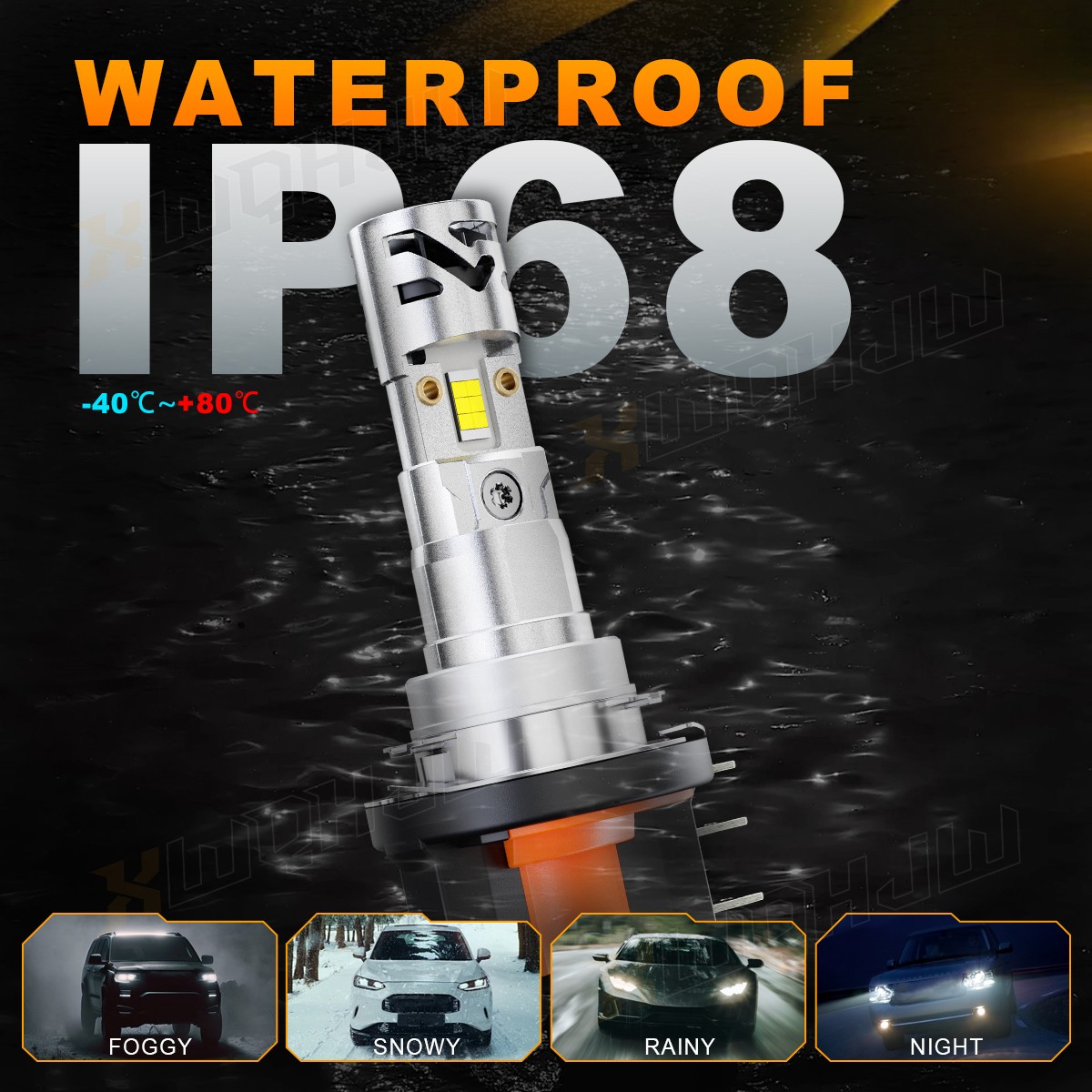 Pack of 2 H15 LED DRL Headlight Conversion Kit 30000LM 6500K White Canbus Ready