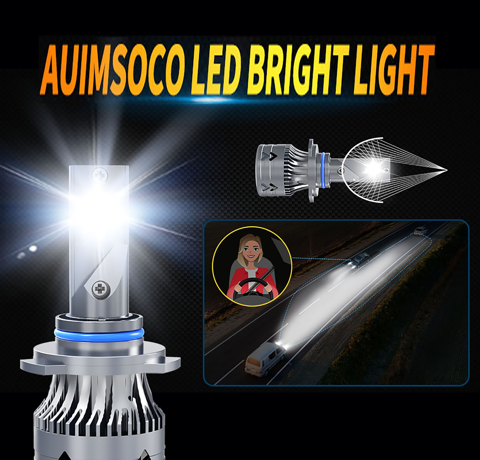 For Chevy Malibu Base / LS Sedan 1997-2003 LED Headlight Bulbs Pure White Bright