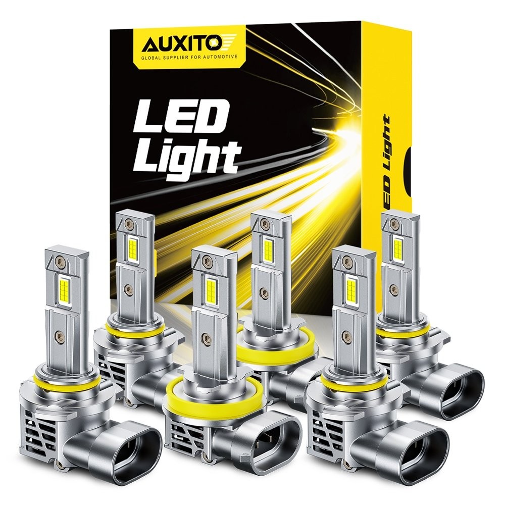 6-60X AUXITO Combo White 6500K LED Headlight Kit 9005 9006 H11 Bulbs High Low EK
