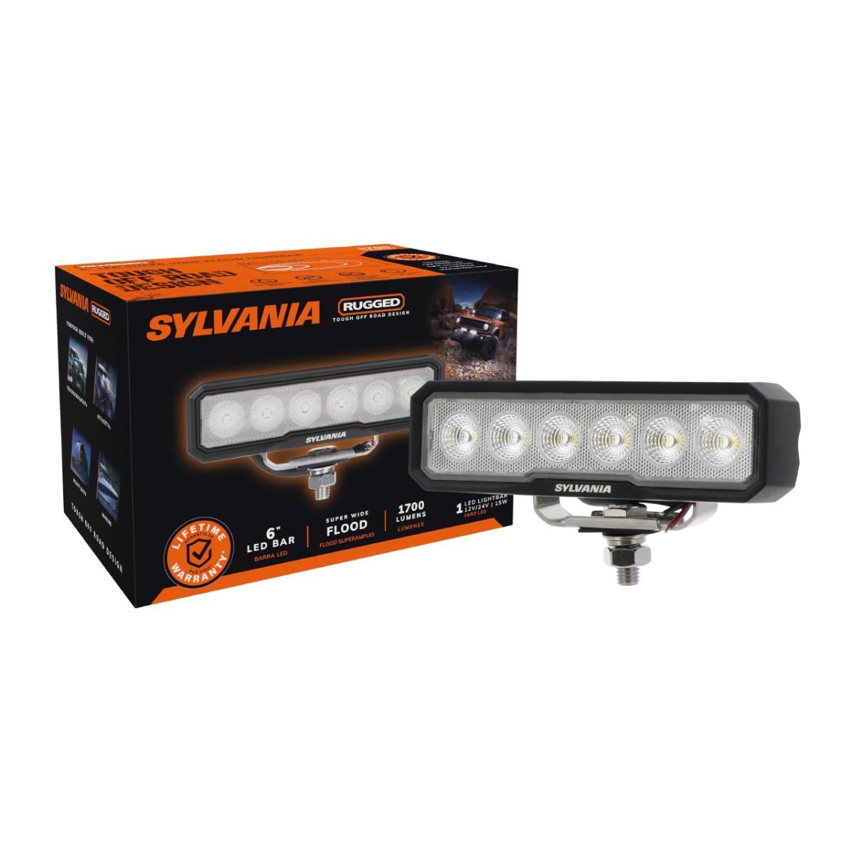 SYLVANIA Rugged 6 Inch Flood LED Light Bar – LIFETIME Limited Warranty | LED
