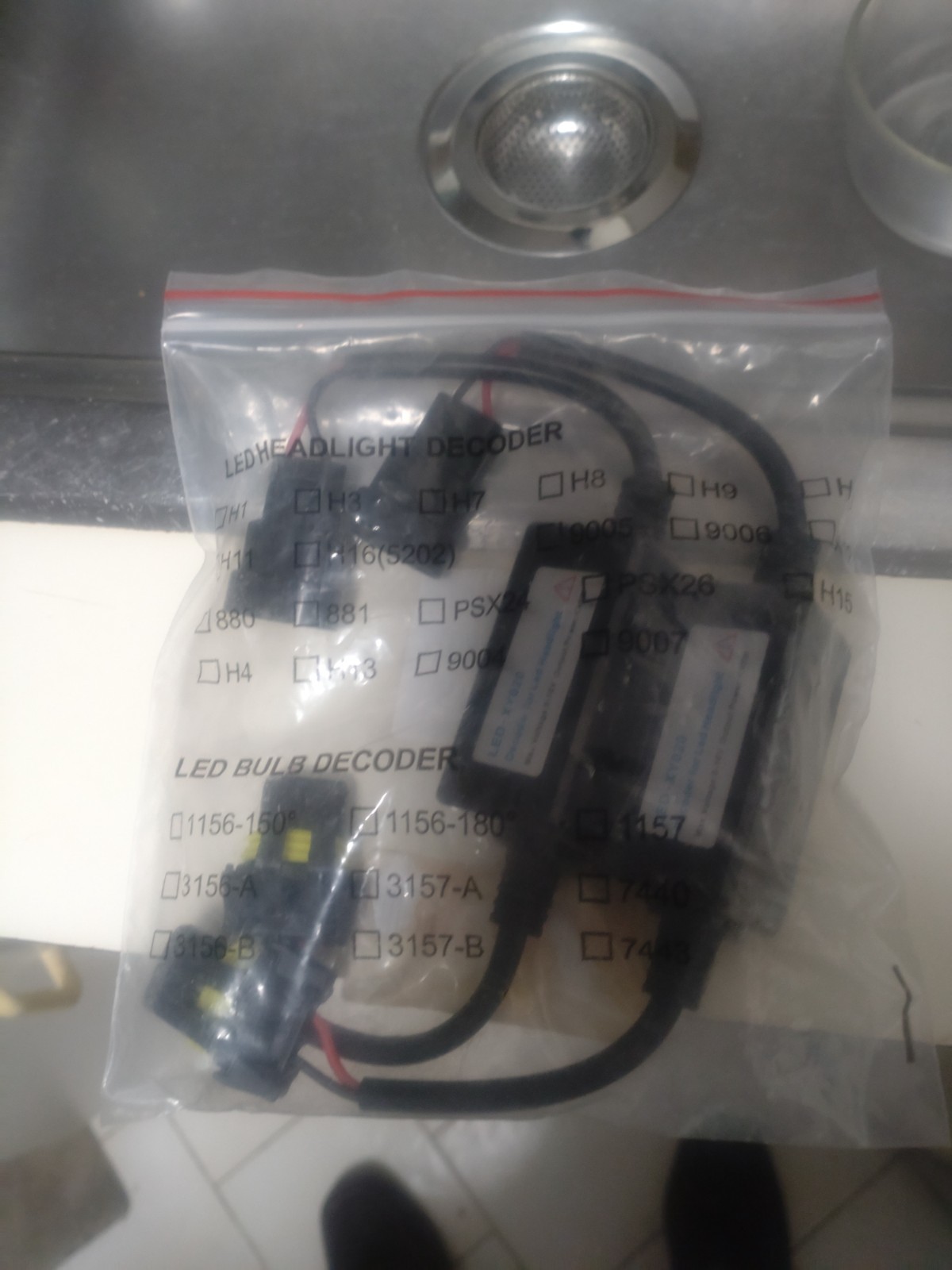 Silver holder led head light conversion kit 9006/hb4 and led decoder xy-020