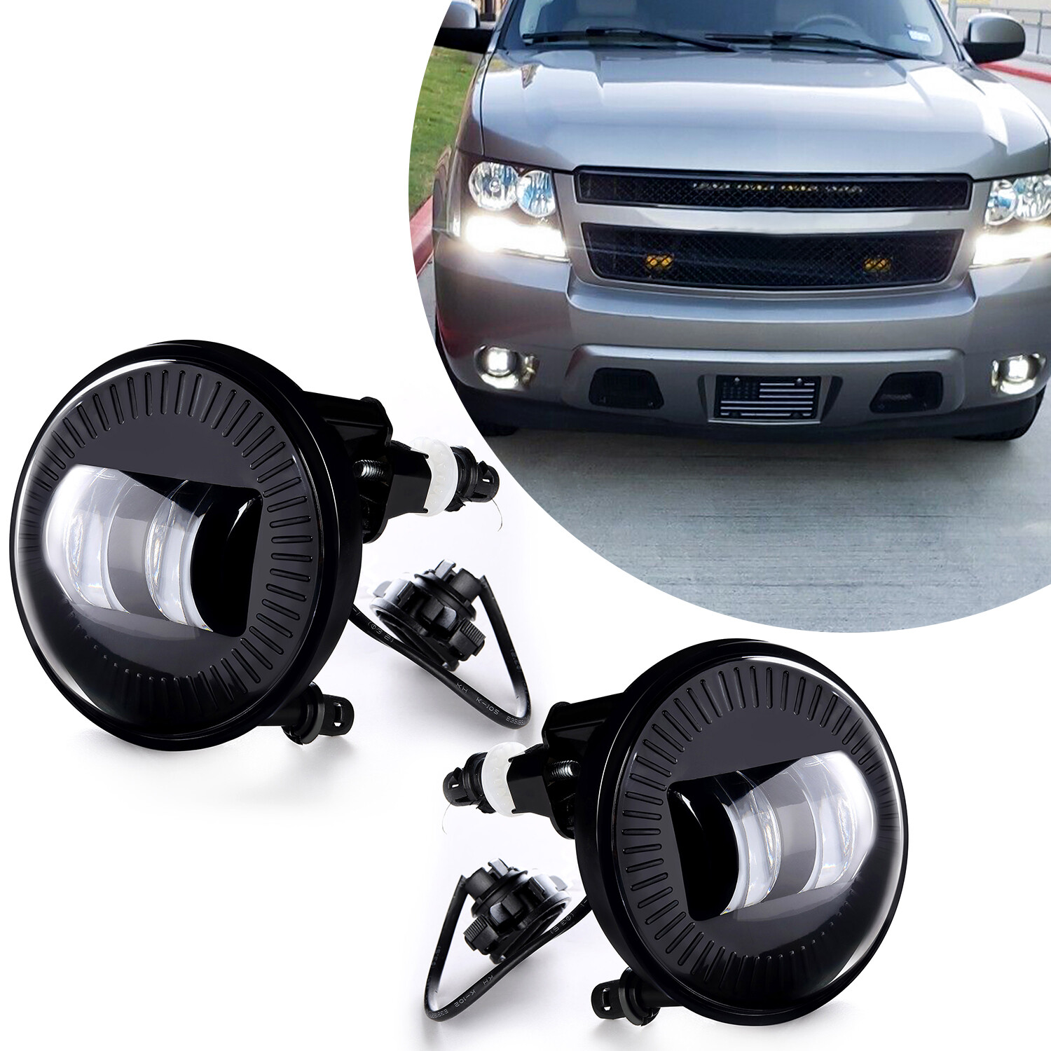 For Chevy Avalanche Suburban Tahoe GMC Yukon Acadia 07-14 LED Fog Lights Lamps