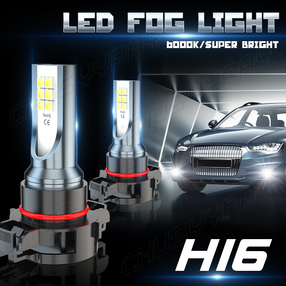 9012/HIR2 H16/5202 LED Headlight Fog Light Kit Bulbs White 6000K Plug&Play 4Pack