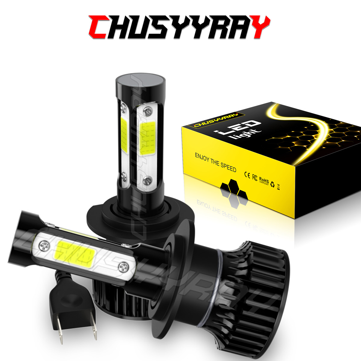 2x H7 LED Motorcycle Headlight Bulbs 6000K FITS Yamaha TDM 900 YZF-R1 1000 04-07