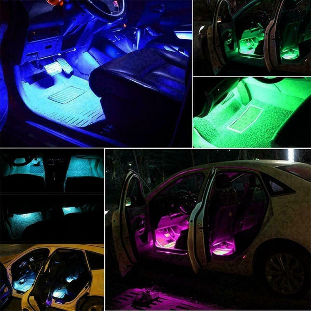 RGB LED Car Interior Floor Decorative Atmosphere Strip Lamp Lights For Lexus