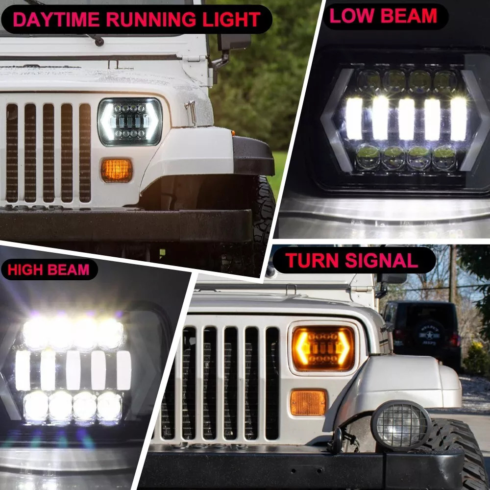Fit Chevrolet Astro Express Cargo Van 2PCS 5X7″ 7×6 LED Headlights High/Low DRL