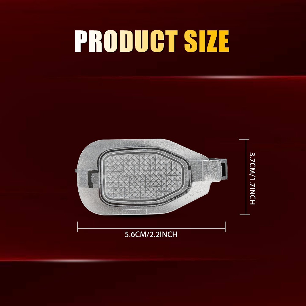 For Ford Mustang 2013-2014 White LED Side Mirror Puddle Lights Front Left& Right