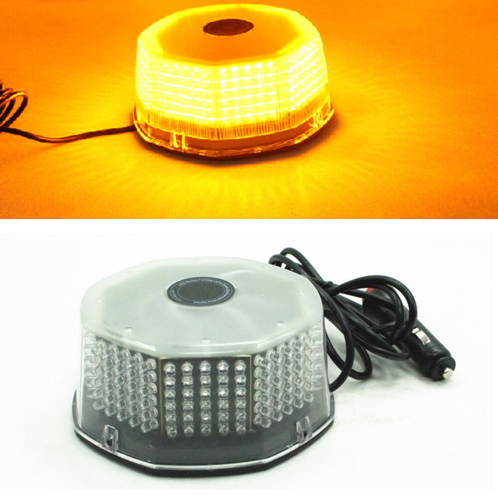 Yellow LED Emergency Vehicle Strobe Warning Beacon Light Octagon Lamp DC 12-24V