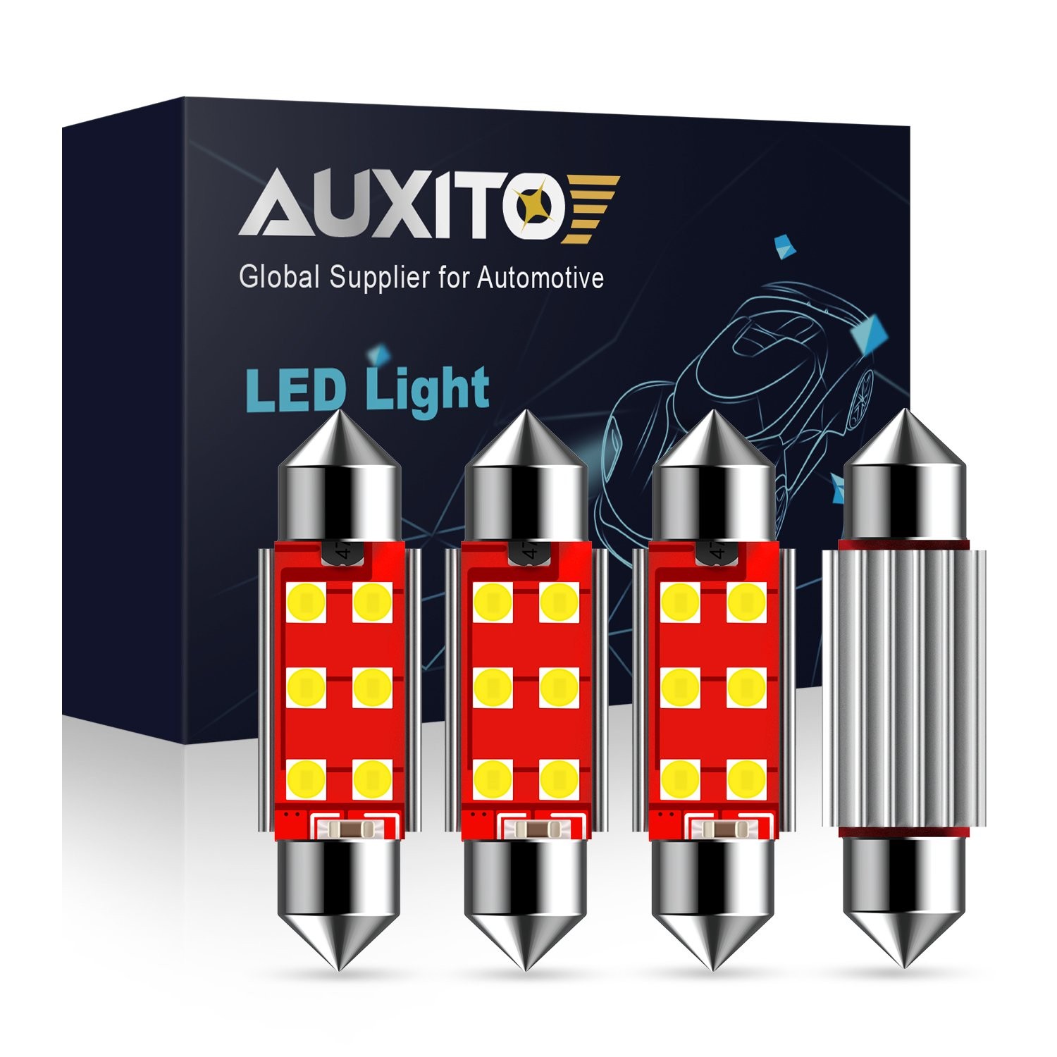 560 569 41mm LED Parking Marker Dome Map Light Bulbs Super Bright White 4pcs US