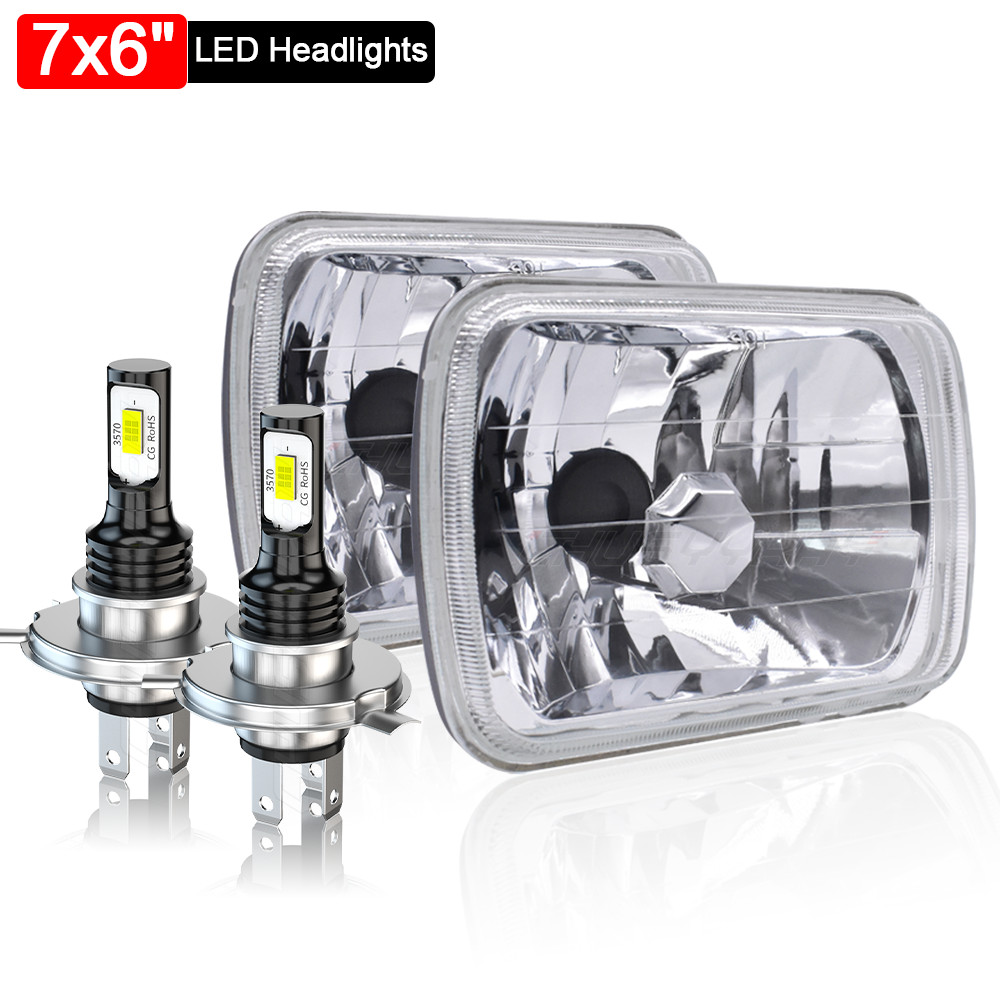 7X6″ 5X7 LED Headlight Hi/Low Beam H6014 for Jeep Cherokee XJ 1984-2001