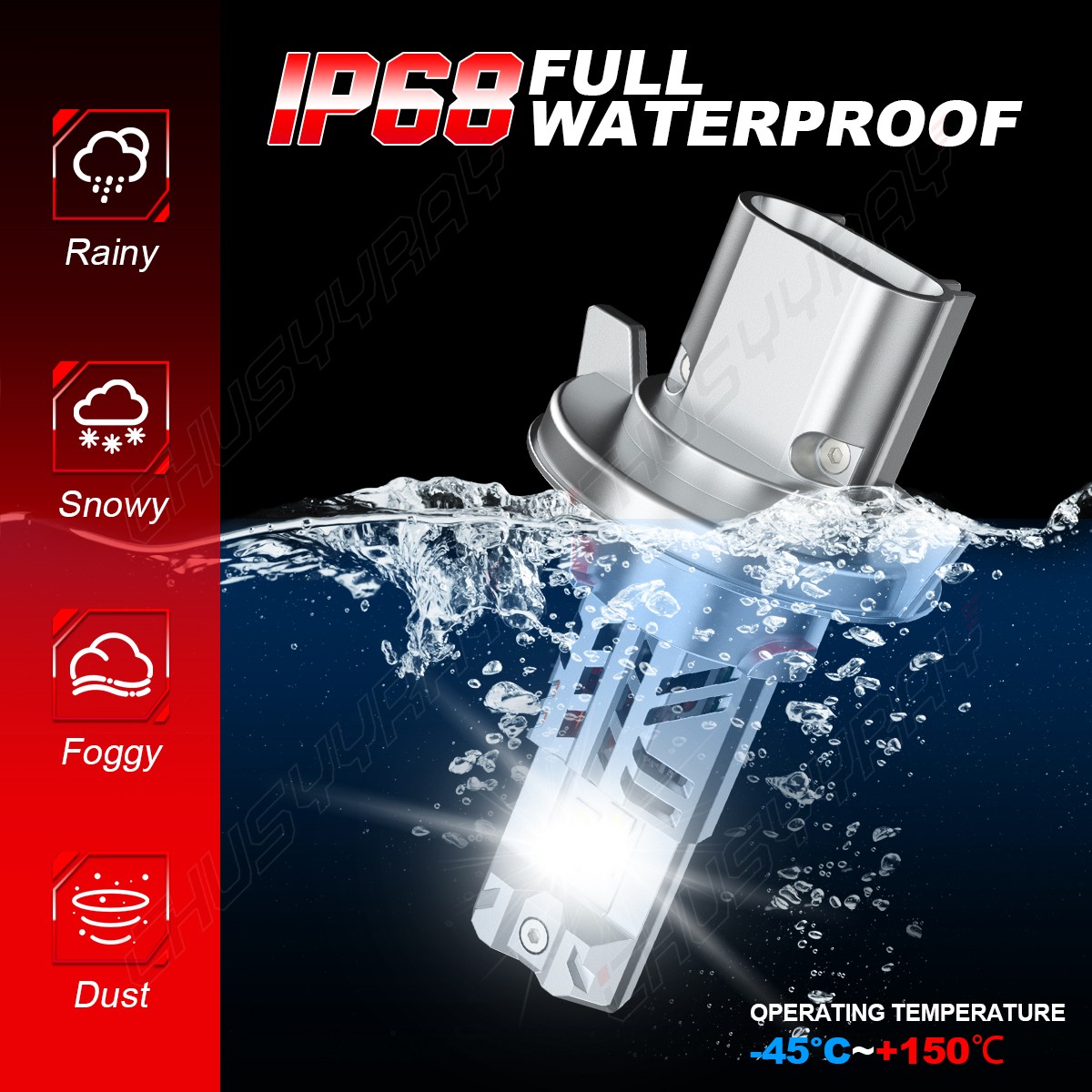 H13 9145 Combo LED Headlight Bulb+Fog Light for Ford F150 04-14 Extremely Bright