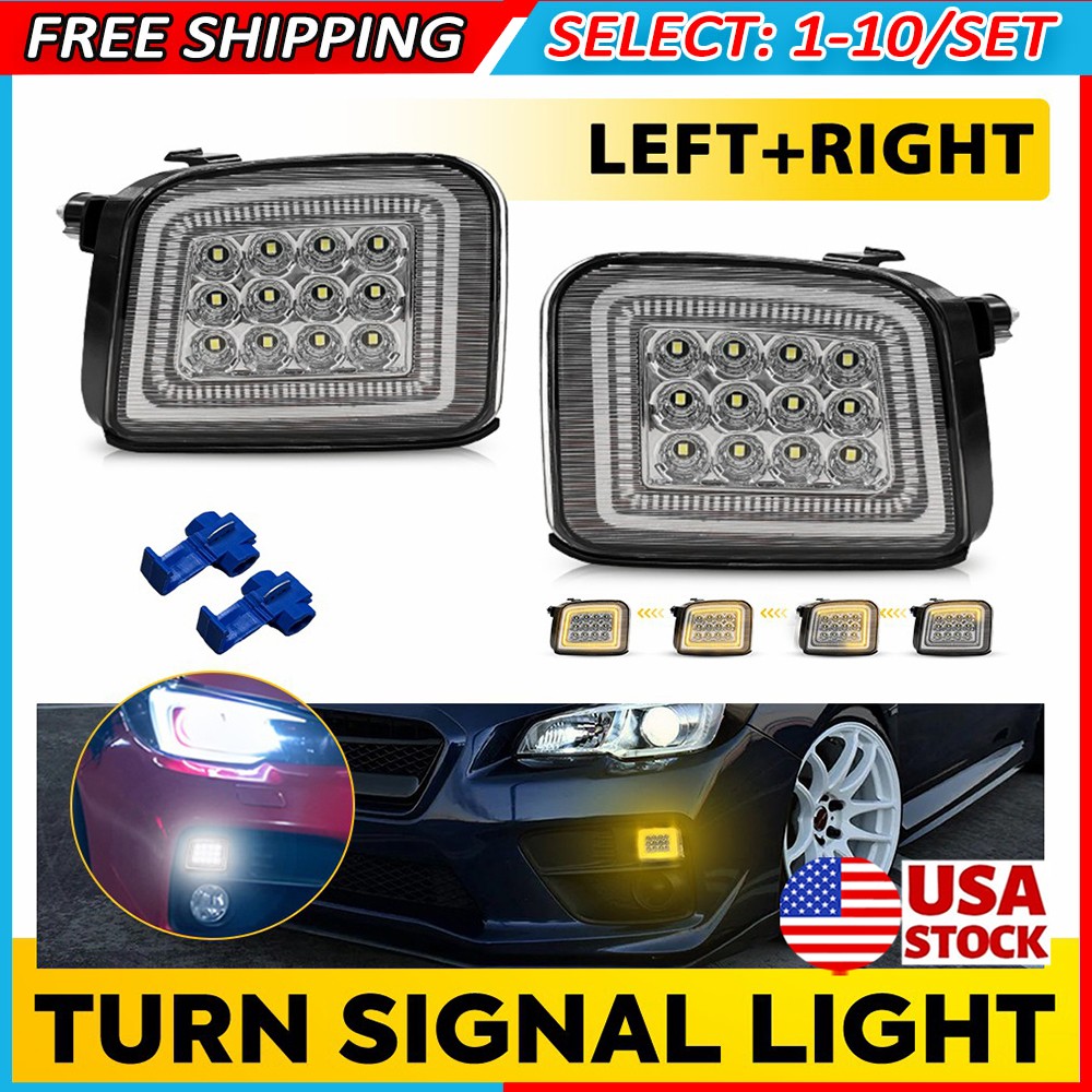 2-20x DRL Turn Signal LED Lights Replacement For 2015-2021 Subaru WRX /STI Clear