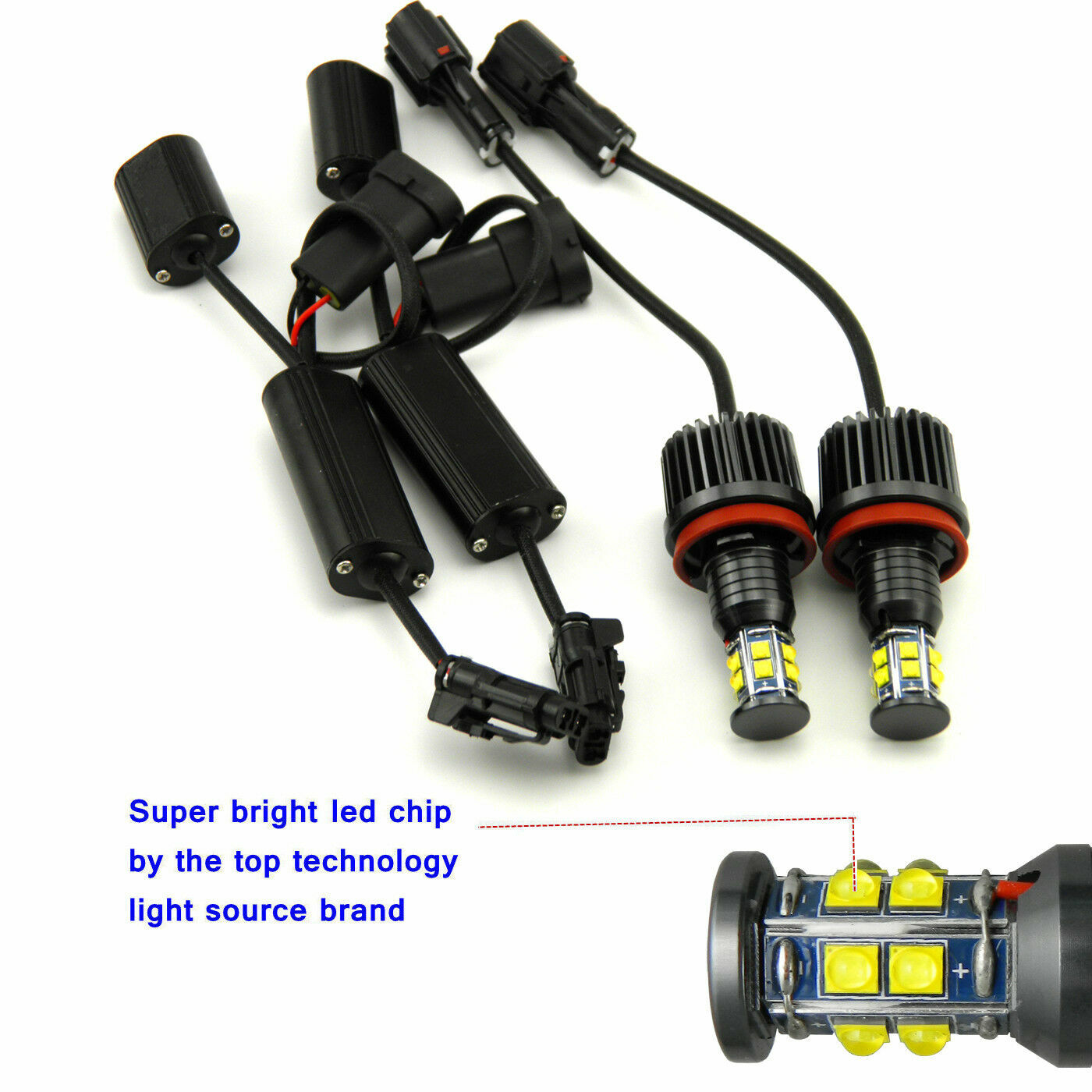 For BMW 323i 325i 328i 335i E90 E92 2xH8 LED 120W per Angel Eyes Halo Ring Bulbs