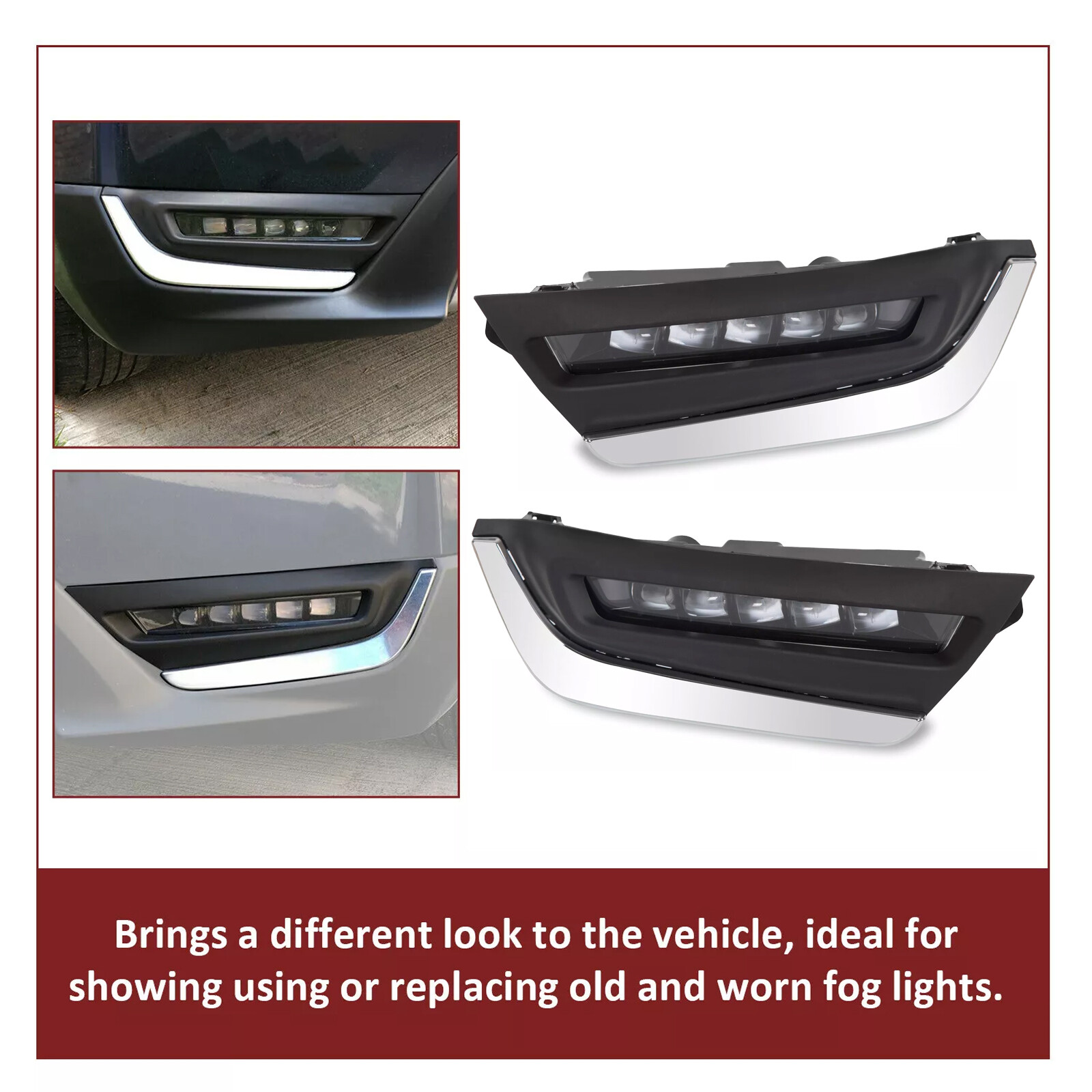 For Honda CRV CR-V 2017-2019 LED DRL Daytime Running Fog Lamp Lights w/Brackets