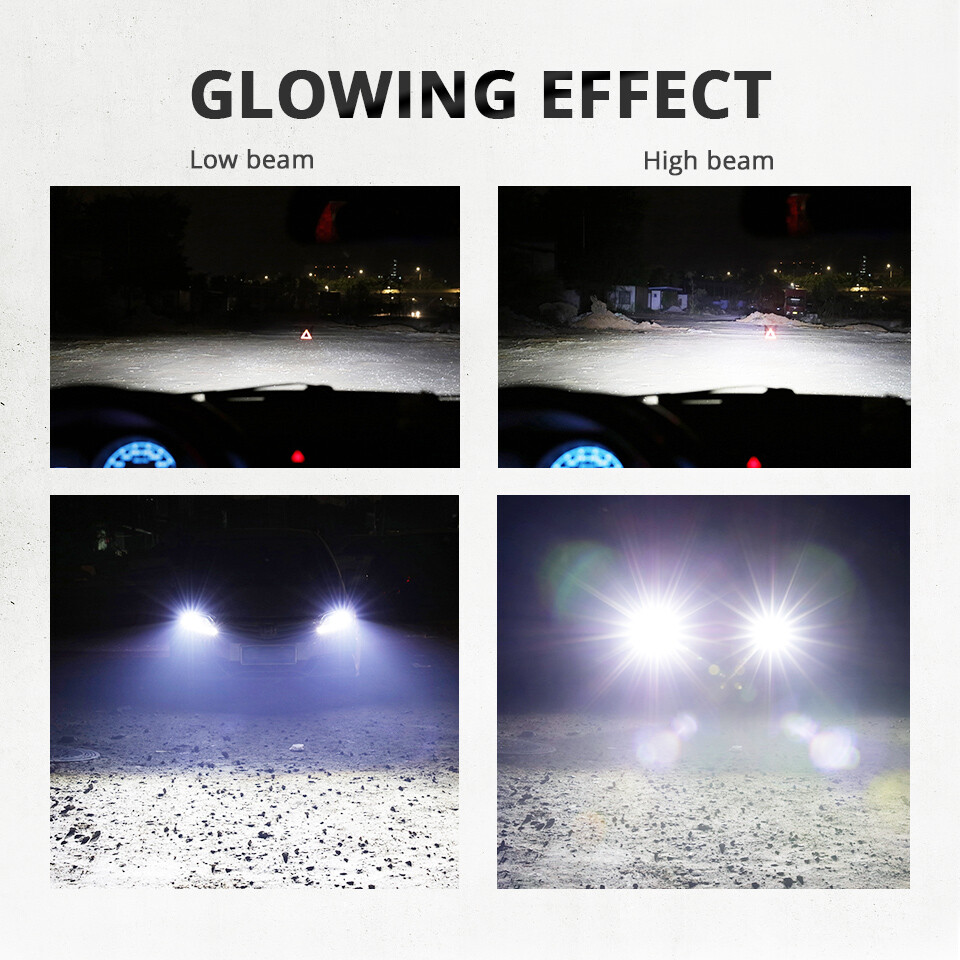 6-Side 9005 HB3 LED Headlight Bulbs Kit High Beam Light 6000K White Super Bright