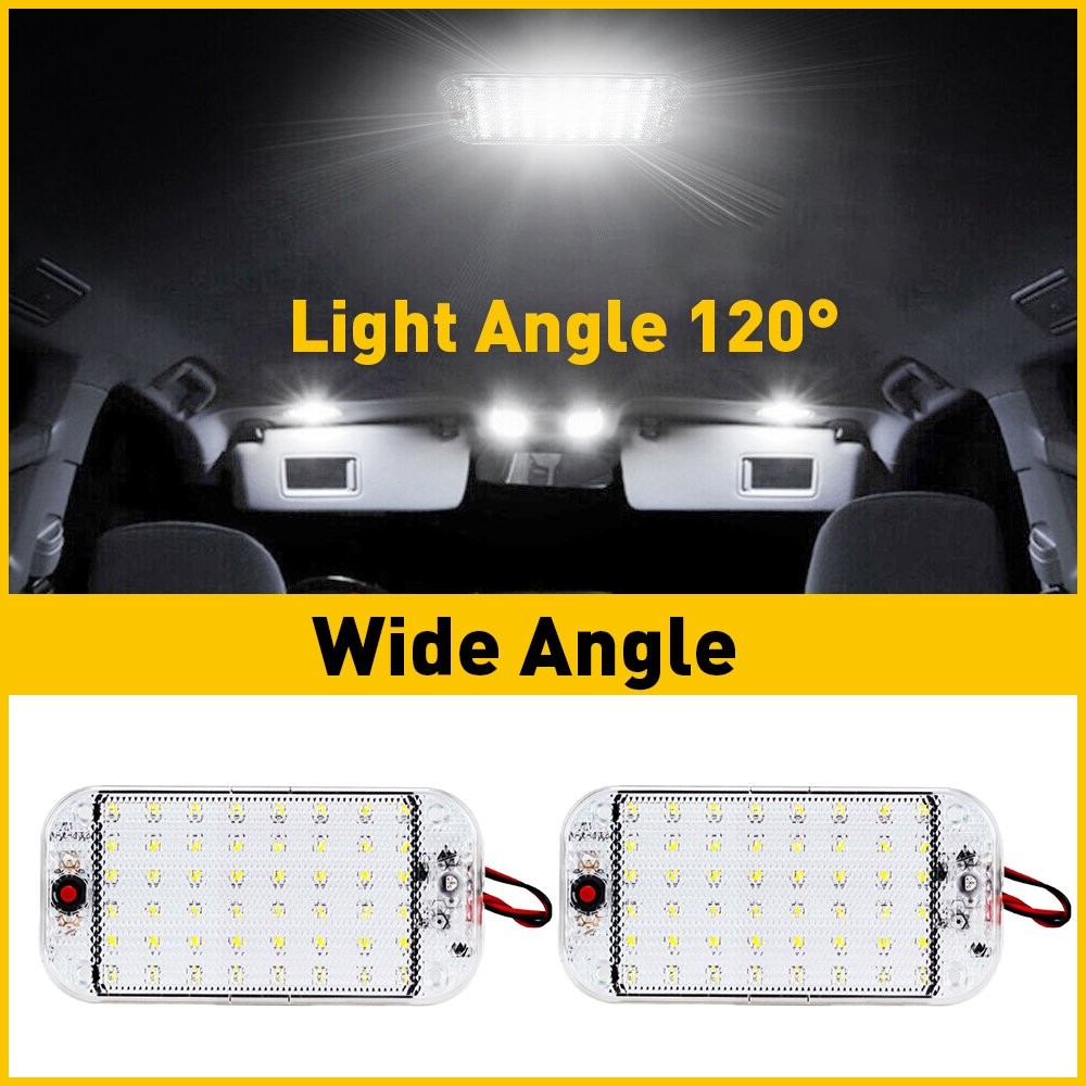 2x 48 LED 12V Car Interior Roof Light Ceiling Dome Lamp RV Camper Trailer Truck