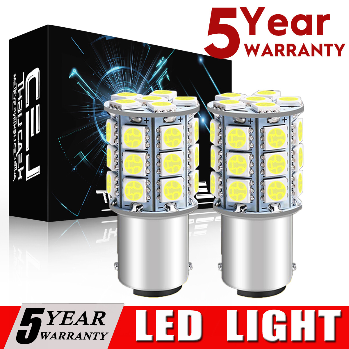 2Pack 12V White 67 89 97 631 5007 5008 R5W R10W 1156 LED Bulb Mini BA15S for Car