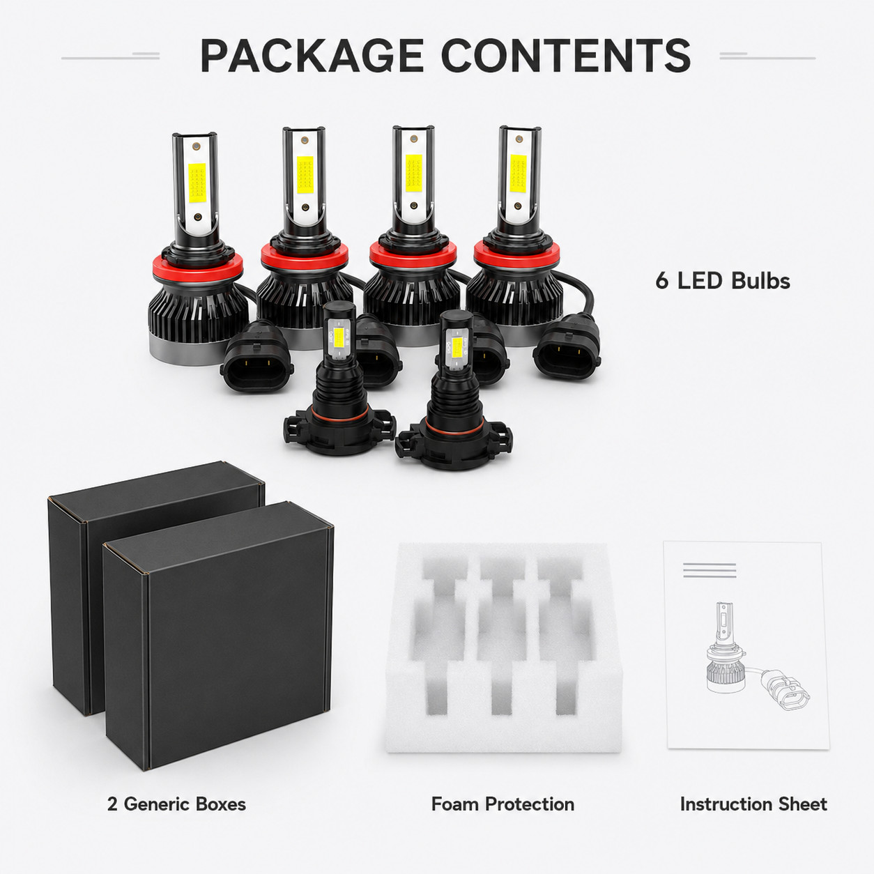 9005 H11 5202 LED Headlight Fog Light Bulbs Combo For Chevy Silverado 07-15 6x