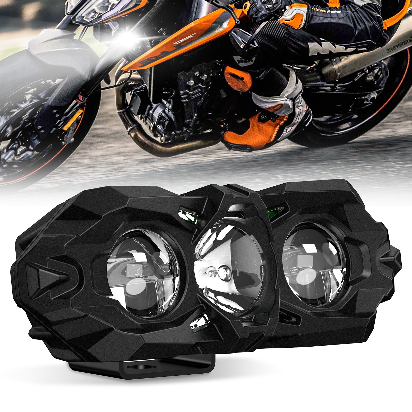 NOVSIGHT 5inch Motorcycle Driving Fog Light White/Yellow LED Pod Projector Light