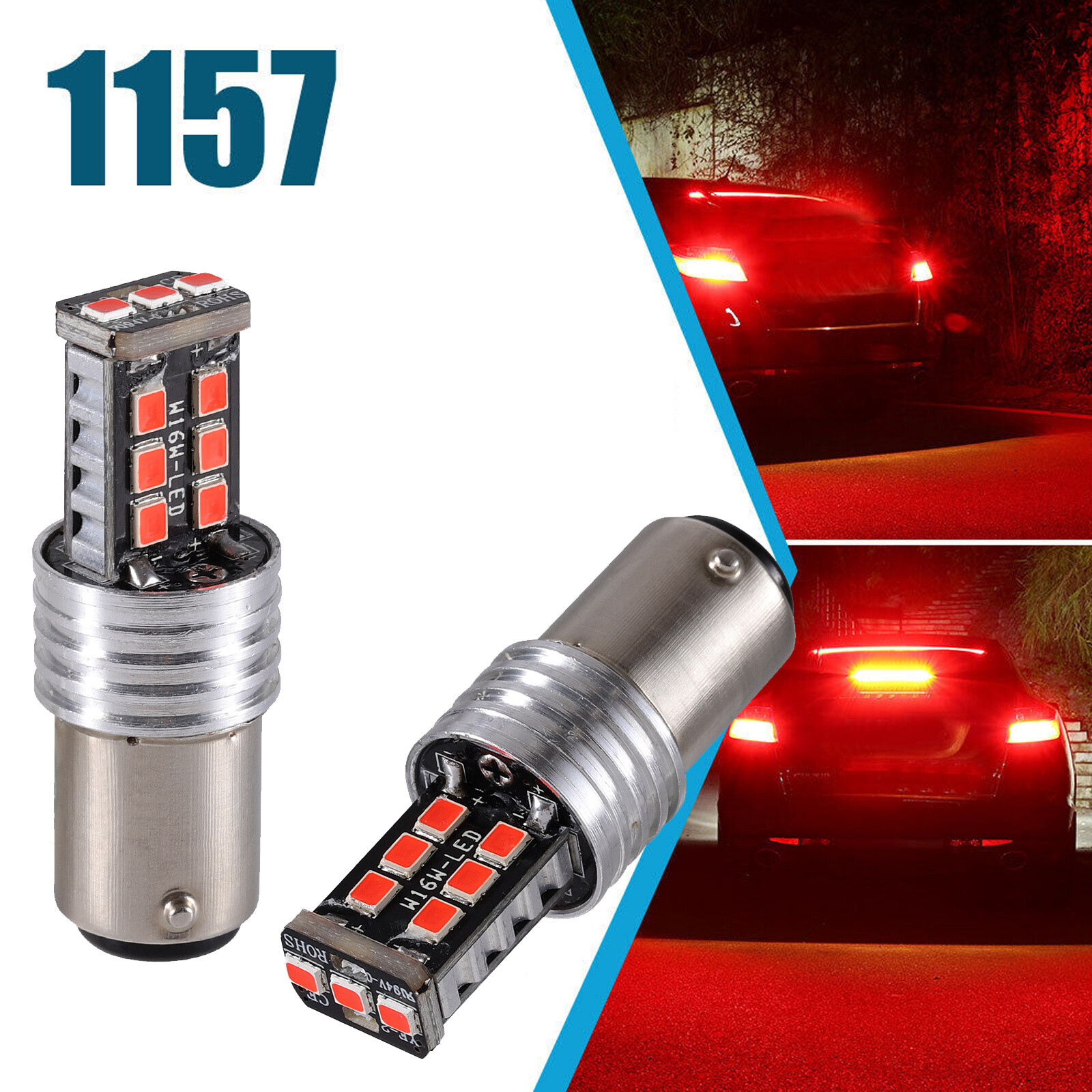 4PCS 1157 LED Brake Light Safety Brake Stop Tail Parking Light Bulbs Lamp Red 3W