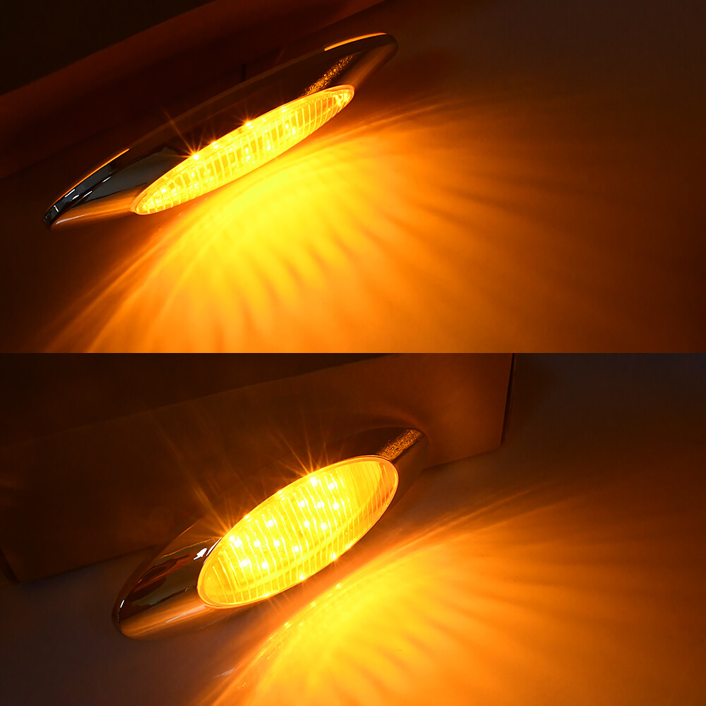4x 6.5″ Amber 16 ENERGY-EFFICIENT LIGHT Oval Side Marker Light for Freighliner P