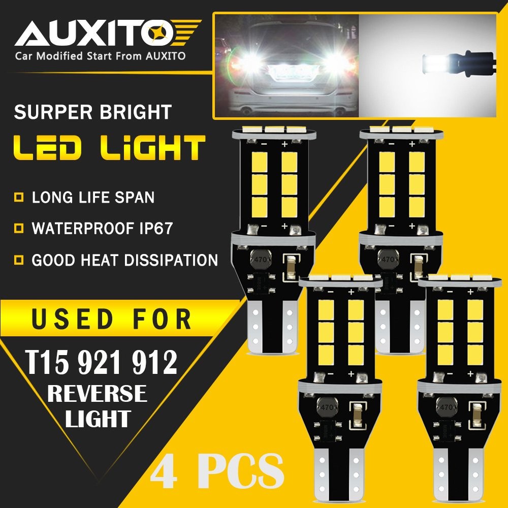 AUXITO 4 921 912 LED Reverse Backup Light Bulb 2400LM 6000K Super Bright T15 EXD