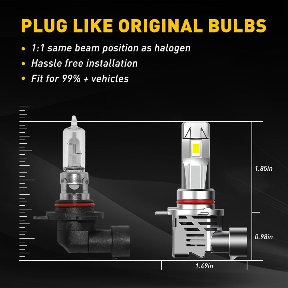 AUXITO 9012 LED Headlight Kit High Low Beam Bulbs Bright White Noiseless CANbus