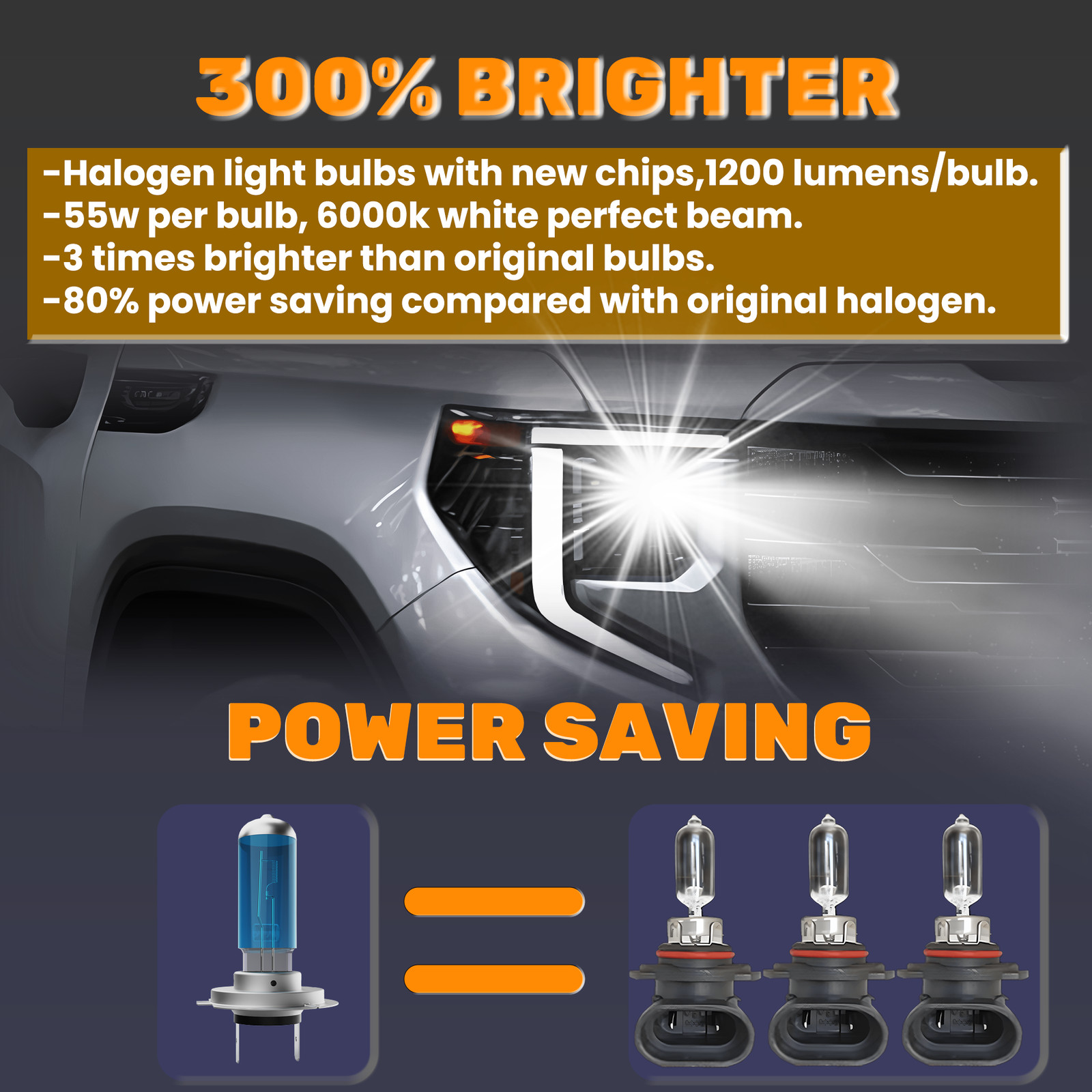 For Subaru Tribeca 2008-2014 H7 Halogen Headlight Bulbs Kit High/Low Beam 6000K