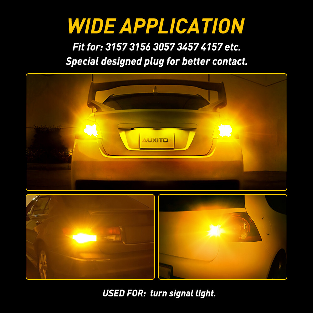 AUXITO 3157 4114 4157 LED DRL Driving Daytime Running Light Bulb Kit 3000K Amber
