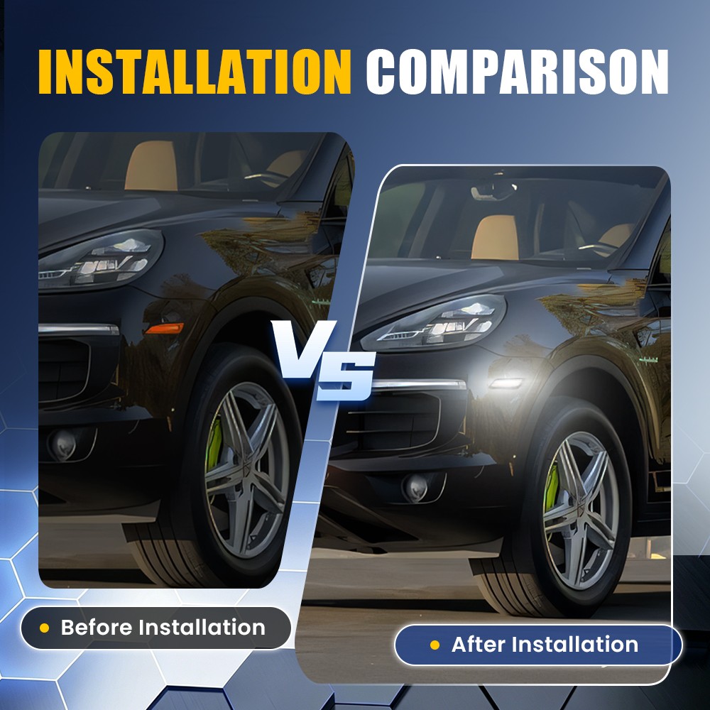 4Pc Front Right Left White LED Side Marker Lights For Porsche Cayenne 2015-2019