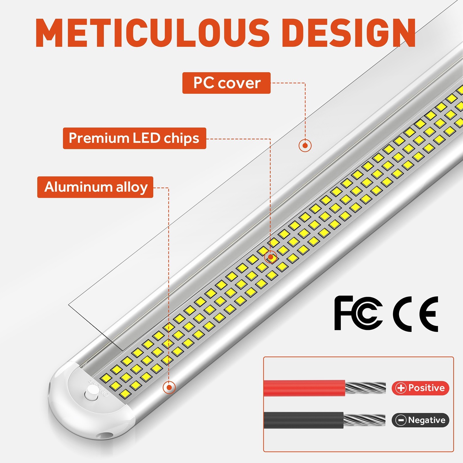 4pcs 12V LED Interior Light Bar, 120LEDs 28W Led Strip Lights For RV Camper Boat
