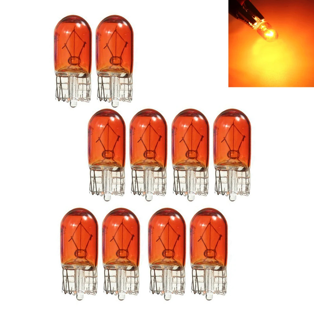 10x 501 Amber Orange Bulbs 12V 5W Capless Side Indicator W2.1 x 9.5D Car Lights