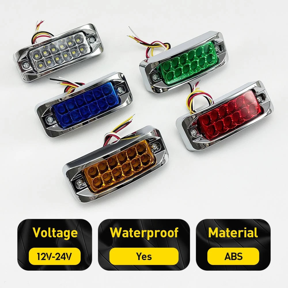 10Pcs 12LED Side Marker Lights Clearance Lights For Trailer Truck Lorry 12V-24V