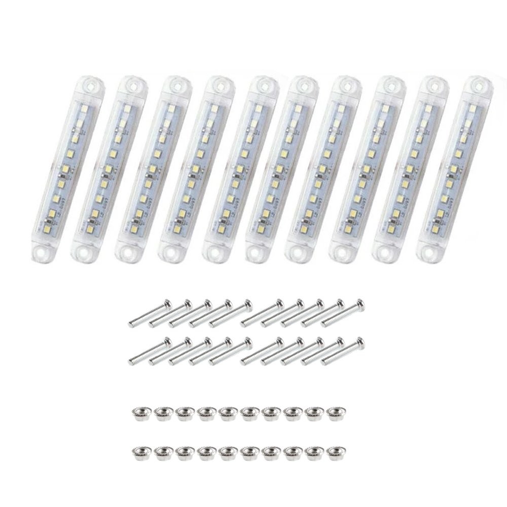 10Pcs 12V Marker Lights LED Car Truck Trailer Clearance Side Light White Lamps