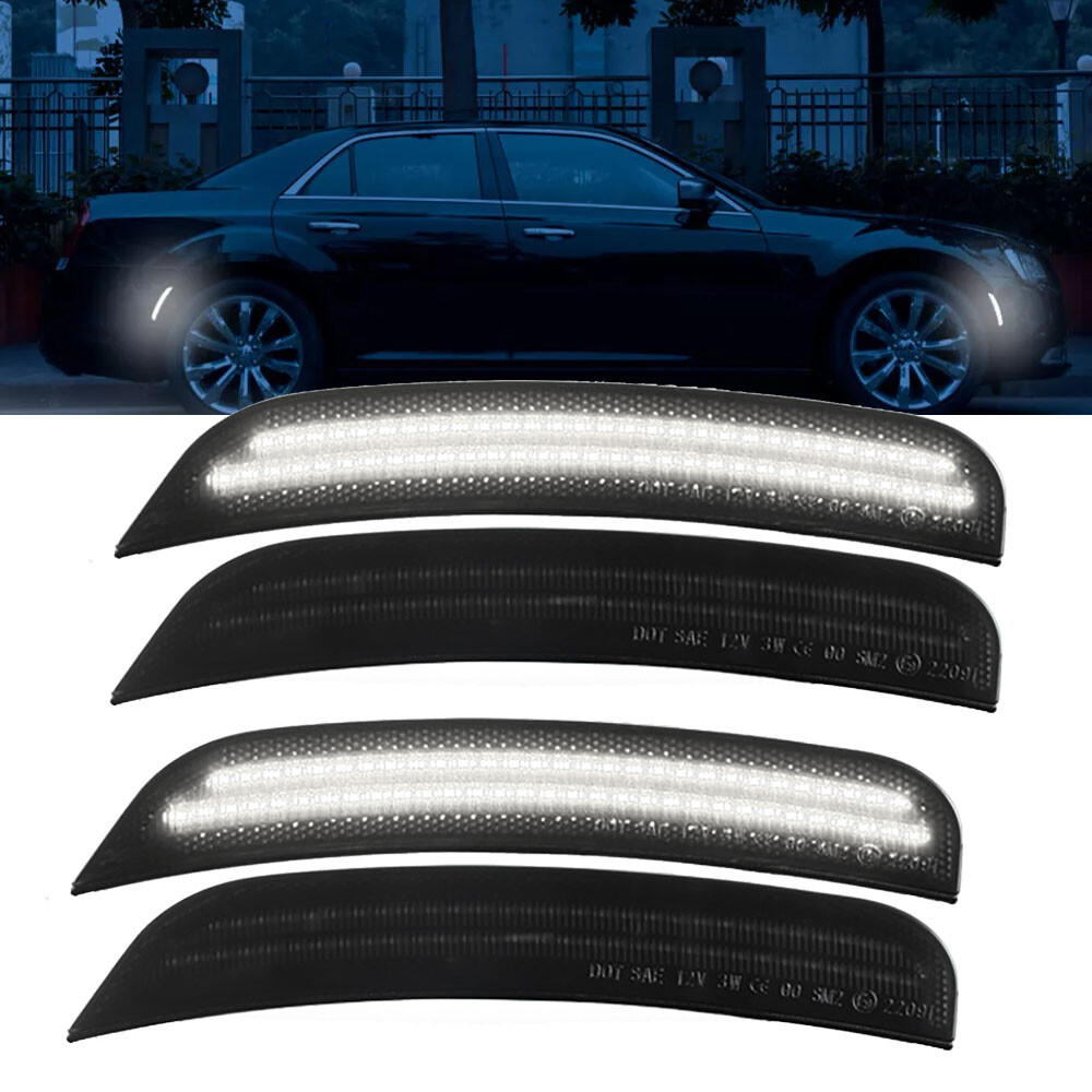 4PC For 2015-2023 Chrysler 300 300C 300S Front Rear LED Bumper Side Marker Light