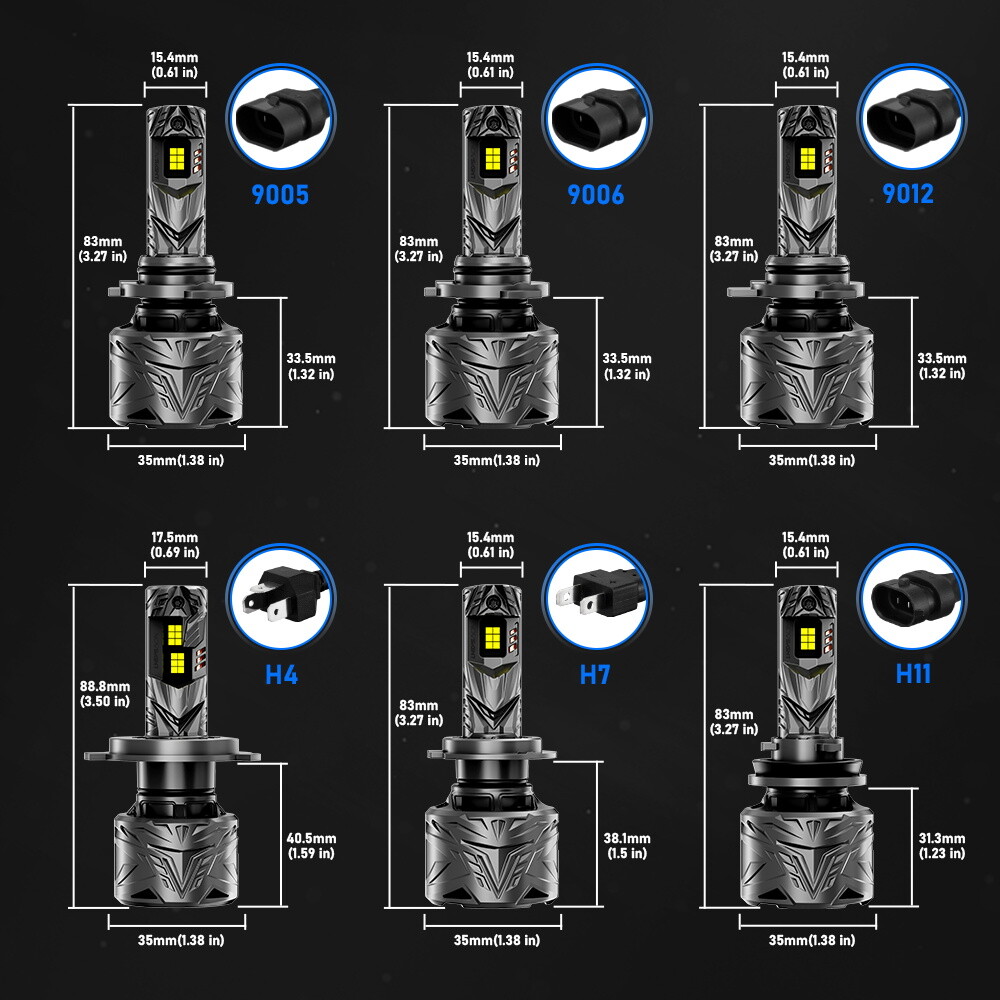 NOVSIGHT LED Headlight Bulbs High/Low Beam/Fog Light H11 9005 9006 9145 H13 H4