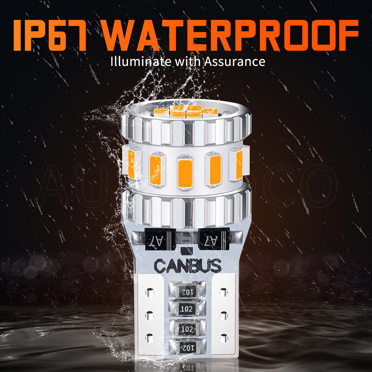 3000K Amber LED Front Side Marker Light Bulbs 168 194 2825 T10 Bright SMD