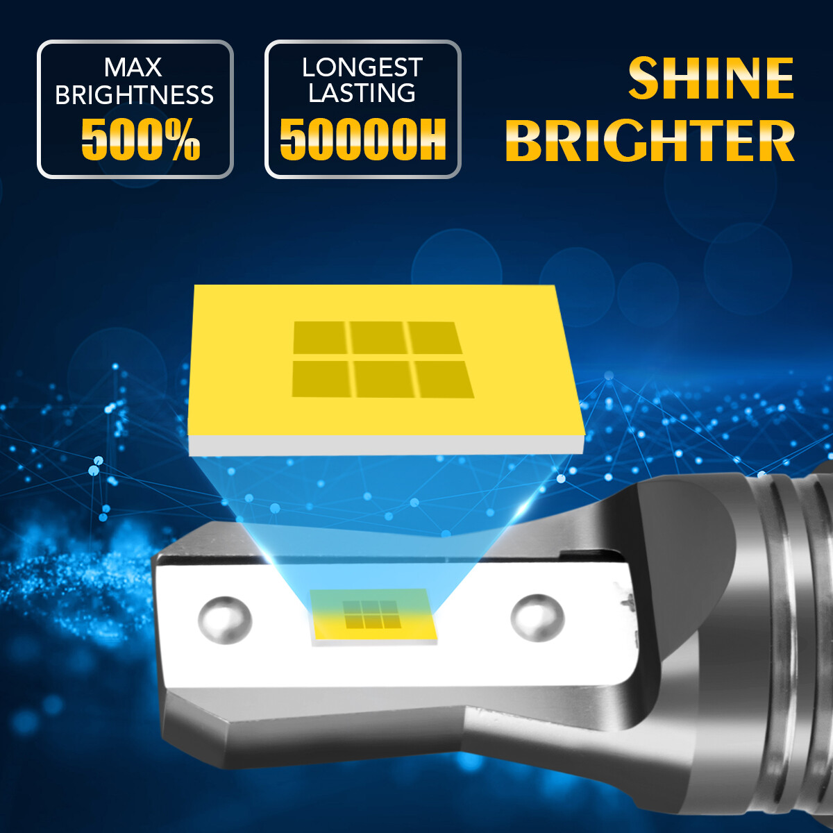 9005 LED Headlight Super Bright Bulbs Kit White 6500K