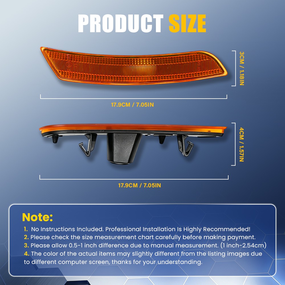 4x For 2016 17-2023 Chevrolet Camaro Side Marker Light Covers Driver & Passenger