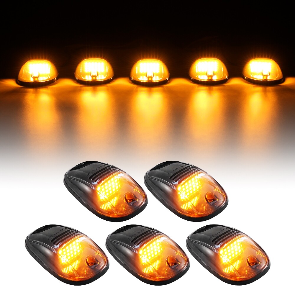5x Roof Smoke Lens Cab Top Marker Running Amber Lights LED for Dodge Ram 03-18