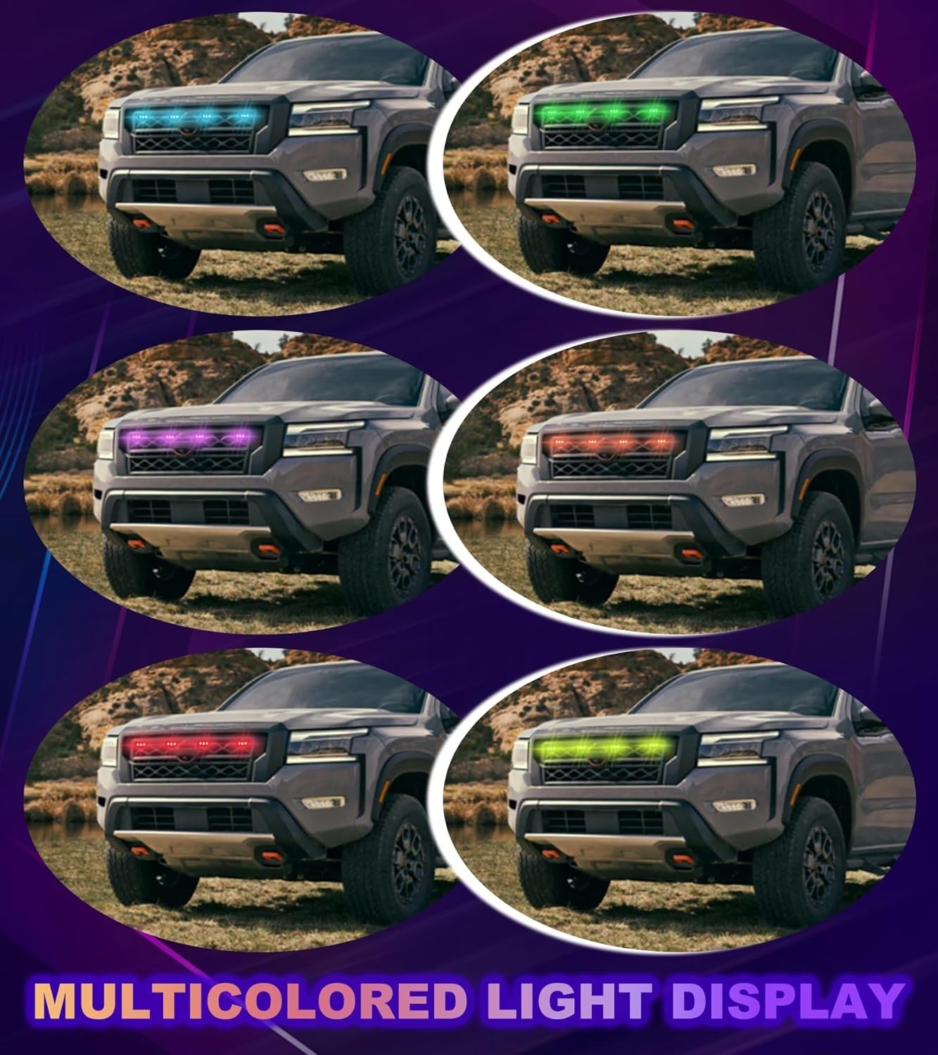 LED Grill Lights for Nissan Frontier 2022-2024 Front Bumper Grille Head Lamps